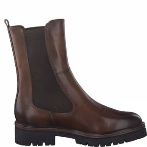 MARCO TOZZI Damen Chelsea Boots Stiefeletten Halbstiefel Leder 2-85403-27, Größe:39 EU, Farbe:Braun