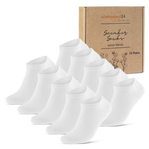 10 Paar Premium Sneaker Socken Herren & Damen aus gekämmter Baumwolle ohne drückende Naht - 70102T Weiß 39-42