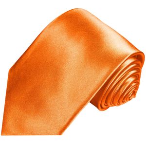 Paul Malone Herren Krawatte Seidenkrawatte uni satin einfarbig orange 945
