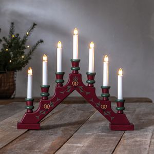 Vianočný luster, 7 x E10/34V/3W, SARA TRADITION červená