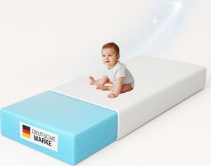 Arensberger Kindermatratze Babymatratze NORA | 70x140cm | Bezug waschbar & abnehmbar | punktelastischer Gelschaum | Jugendmatratze, allergikerfreundlich premium Bezug