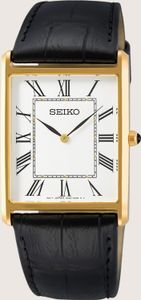 Seiko SWR052P1 pánské hodinky quartz s koženým řemínkem černé Seiko SWR052P1 pánské hodinky quartz s koženým řemínkem černé