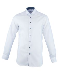 Eterna - Modern Fit - Bügellfreies Herren Extra-Langarm Hemd (68cm) mit Kent-Kragen, Pinpoint (8100 X13K), Größe:42, Farbe:Weiß (00)