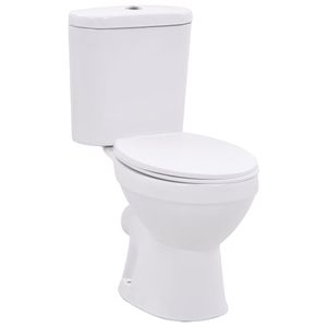 vidaXL Stand-WC mit Spülkasten und Soft-Close-Sitz Keramik Weiß