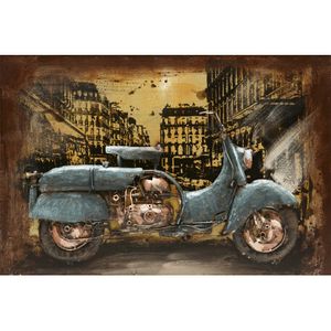 Metallbild eines Retro-Motorrads 60 x 40 cm