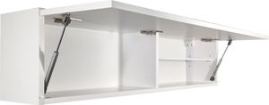 Milionmeblicom Badezimmerschrank Laura Hängeschrank Badezimmermöbel Klappbarer Badezimmer Wandschrank Teleskopöffnung Weiß Glänzend 39 x 120 x 23 cm