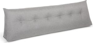 ELONEO Rückenkissen 180 cm breit, Keilkissen für Bett und Sofa geeignet, dreieckiges Lesekissen, Kissen mit abnehmbarem und waschbarem Bezug, mit praktischem Seitenfach