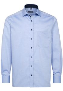 Eterna - Comfort Fit - Bügelfreies Herren Langarm Hemd (68cm) in verschiedenen Farben, Fein Oxford/ Pinpoint (8100 E137), Größe:42, Farbe:Blau (12)