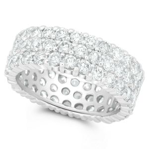 Cocktailring Bandring Memoire 925 Sterling Silber Rhodiniert Zirkonia Weiß Damen 58 (18,4 mm Ø)