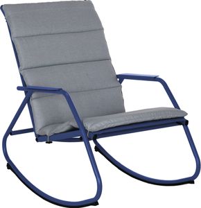Schaukelstuhl Lyco, mit grauen Kissen, Gartenliege, blau, 90 x 61 cm