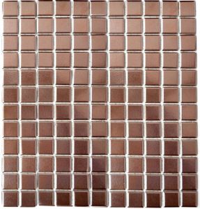 Mosaikfliese Keramik KUPFER BRAUN CHROME Wand Fliesenspiegel Küche MOS24-0215