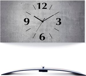 ARTland Wanduhr, gebogen Funkuhr - schwarzer Zeiger Grauer Betonoptik Größe: 60x30 cm