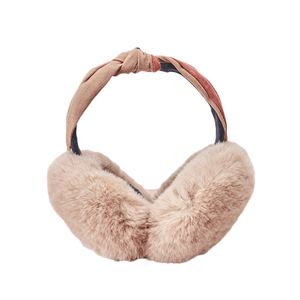 Frauen einfarbig faltbare Plüsch Ohrenschützer Ohrenklappen Winter Ohrenwärmer Abdeckungen-Khaki
