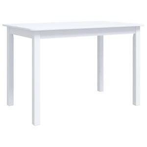 vidaXL Jedálenský stôl biely 114x71x75 cm Gumené drevo masív