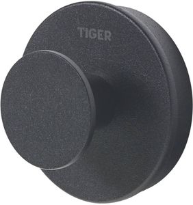 Tiger Urban Haken groß, Handtuchhaken zum Schrauben, Farbe Schwarz, mit austauschbaren Dekor-Ringen zur individuellen Gestaltung