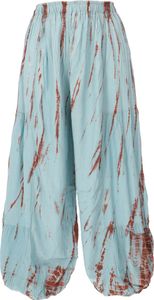 Muckhose, Pluderhose, Batik Pumphose - Aqua, Damen, Blau, Viskose, Hosen