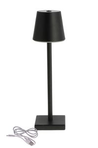LED Akku Tischleuchte für Außen warm weiß 38 x 12 cm - schwarz - Outdoor Touch Leuchte Nachttischlampe Schreibtischlampe Deko Lampe