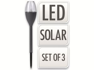 PROGARDEN Solarlampe LED Gartenleuchte umweltfreundlich 3 Stück