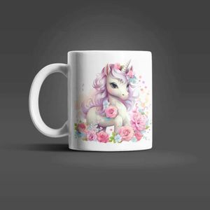 Süßes Einhorn Kinder Teetasse Tasse Geschenkidee 330 ml – Einhorn-01