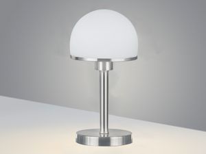 Tischleuchte JOOST II Silber & Glas Weiß Höhe 39cm