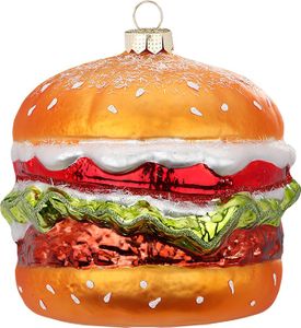 Christbaumschmuck Glas Hamburger 10cm Bunt