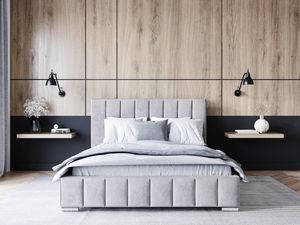 GRAINGOLD Modern Polsterbett 200x200 cm Santo - Doppelbett mit Lattenrost & Bettkasten - Grau (Magic Velvet 2218)