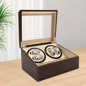 4 + 6 hodinek Winder Automatické rotační stěhováky Hodinky Box Storage BoxPolyuretankůže pro automatické hodinky Mechanické hodinky
