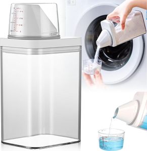 Luftdichter Waschmittelspender Mit Messbecher,1100ml Mehrzweck Waschmittelbox für Pulver,Flüssigwaschmittelbehälter Aufbewahrungseimer für Waschpulver Getreide
