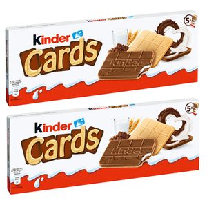 Ferrero Kinder Cards Waffel Spezialitäten mit Kakaocreme 128g 2er Pack
