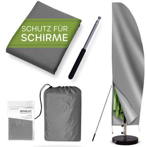 SANZARO Sonnenschirm Schutzhülle mit Stab - 600D Oxford Stoff, Reißfestes RipStop-Gewebe, UV-Beständig, PVC Beschichtung, (40/80/50x280 cm)