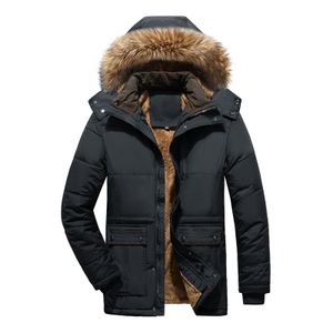 Herren Kapuzen Langarm Winter Warme Jacke Einfarbige Taschenjacke,Farbe: Schwarz,Größe:L