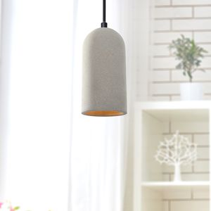 LED Pendelleuchte, E27, Lampe Für Wohnzimmer Esszimmer Küche, Höhenverstellbar, Farbe: Beton-Stein-Grau, Leuchtmittel: ohne Leuchtmittel