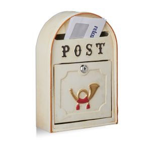 relaxdays Briefkasten antik mit Posthorn