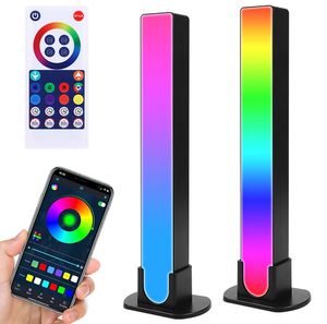 2 Stück RGB LED Lightbar Bluetooth APP-Steuerung Musik Sync Atmosphäre Lichtleist TV Hintergrundbeleuchtung Gaming Lampe mit Fernbedienung