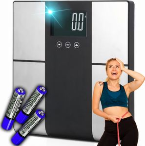 Personenwaage Digital mit BMI-Messung und automatischer Kalibrierung 225kg, Smart Diagnosewaage, Körperwaage für Körperanalysewaage Waage LCD Retoo
