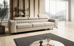 Big Sofa Couchgarnitur FARGO Megasofa mit Schlaffunktion Stoff Vogue Beige