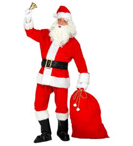 Premium Kostümset für den Weihnachtsmann Gr. 2XL/3XL - mit Sack, Brille  Bart, Stiefelabdecker, Gürtel