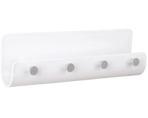 Vešiak na kľúče 215x70 mm, plast biely samolepiaci