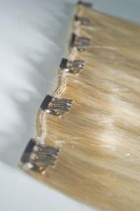 CLIP-IN 18 inch, HH-Extensions,4 Stk.(hell), Platinium