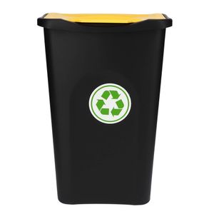 Obdélníkový odpadkový koš KADAX "Tuna", odpadkový koš na třídění, 50 l, žlutý