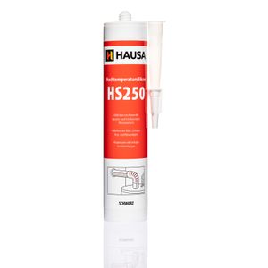 HAUSA Hochtemperatur-Silikon Schwarz HS250 Profi Fugen Kleb- und Dichtstoff für Temperaturen bis zu 305°C 1x 310 ml
