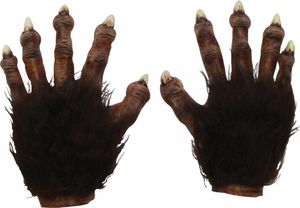 Werwolf Handschuhe mit Kunstfell als Kostümzubehör