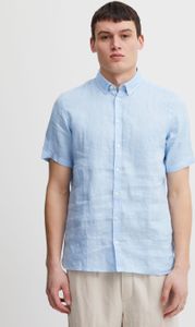 CASUAL FRIDAY CFAnton Herren Leinenhemd Kurzarmhemd Hemd 100% Leinen Button-Down-Kragen Unifarben Regular Fit