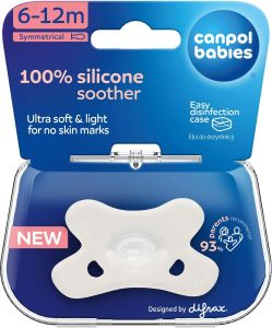 Canpol Silikónová symetrická dudlík 6-12 mesiacov 24/002 Biele