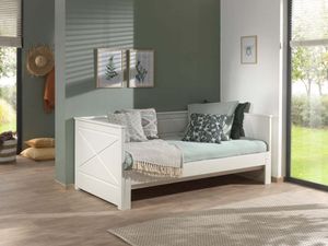 VIPACK Kojenbett mit Auszug, Liegefläche von 90 x 200 auf 180 x 200 erweiterbar, Kiefer mit MDF weiß lackiert