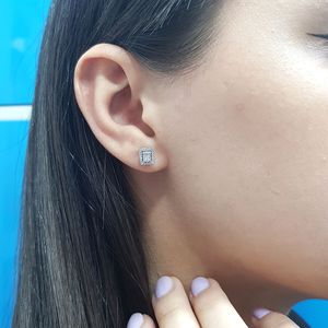 Diamanten Baguette-Schliff Ohrstecker Weißgold