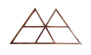 Möbilia Wand-Regal | 2 Dreiecke | Mango-Holz | B 70 x T 10 x H 35 cm | natur | 22020006 | Serie REGAL