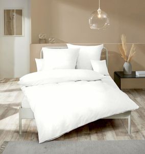 Kaeppel Fein Biber Bettwäsche Uni Einfarbig Weiß Modern zeitlos versch. Größen, Größe:135x200cm Bettwäsche