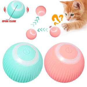 2 Stück Interaktives Katzenspielzeug,360° selbstdrehender,mit LED Licht,Smart Ball Automatic Toys Rolling USB-Charging