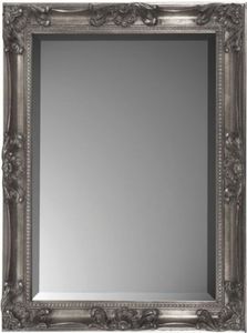 Casa Padrino Barock Spiegel Antik Silber 62 x H. 82 cm - Rechteckiger Wandspiegel im Barockstil - Prunkvoller Antik Stil Garderoben Spiegel - Barock Interior - Handgefertigte Barock Möbel
